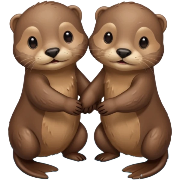 2 otters holding hands swimming  emoji