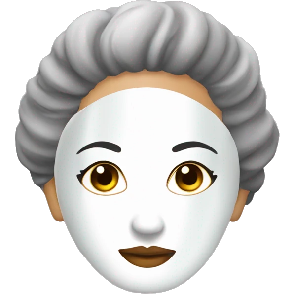 Lady with face mask spa beauty full face relaxing emoji