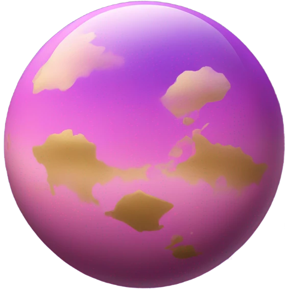 Beautiful planet, unique, aesthetic, pink and purple with a little golden  emoji
