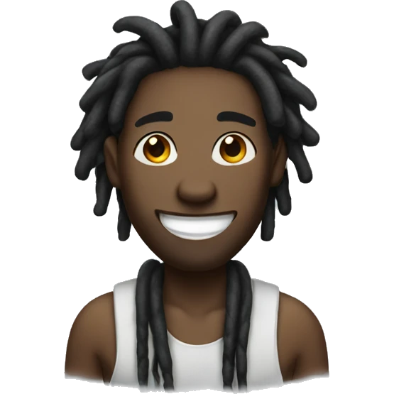 Black guy with dreads smiling emoji