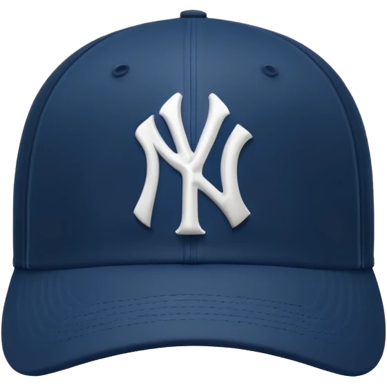 Hyperrealistic, black blue white, New York Yankees baseball cap, isolated  emoji