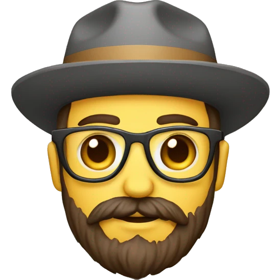 leñador barbudo con anteojos hipster emoji