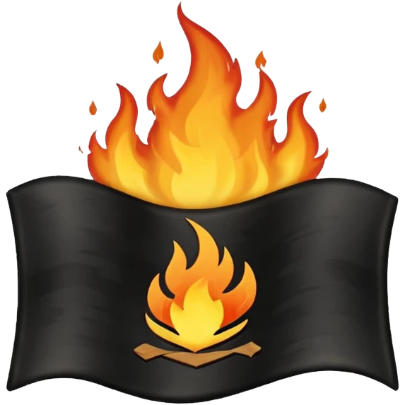 Burning black flag emoji