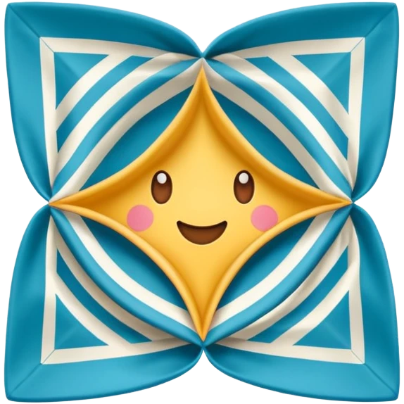 square flapped patterned napkin emoji