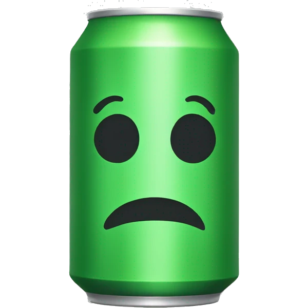 a green can. no face emoji