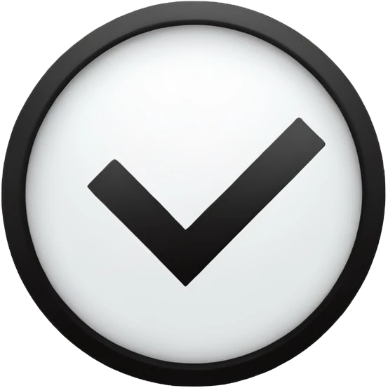 White circle with a black check mark on ir emoji