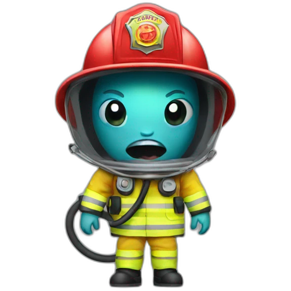Alien firefighter emoji