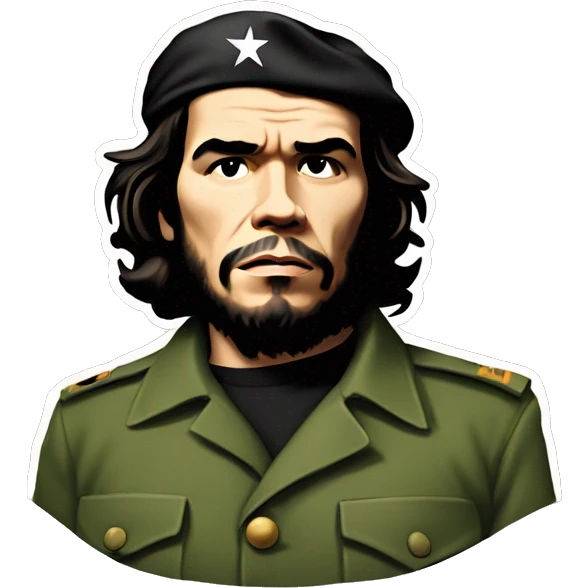che guevara thoughtful, and a hand in his face emoji