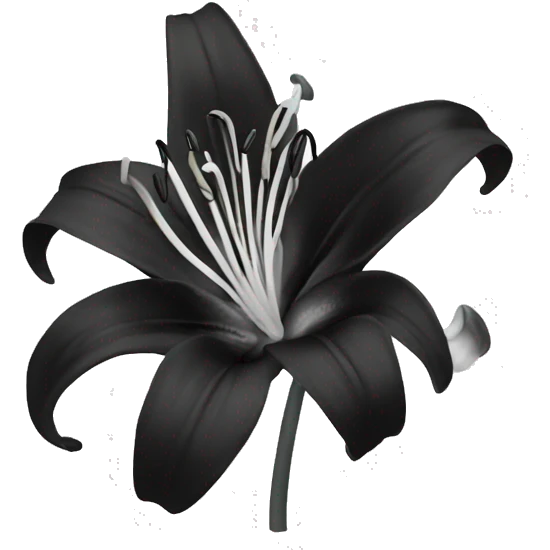 black and white lily emoji