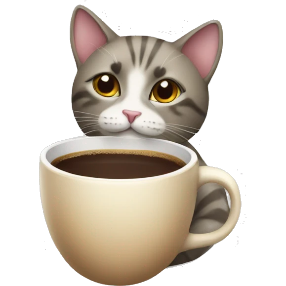 cat with coffee emoji