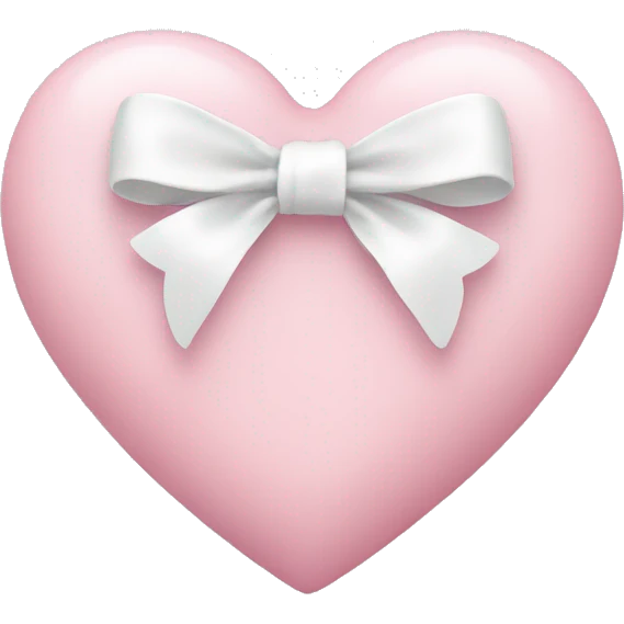 Pastel pink heart with white bow emoji