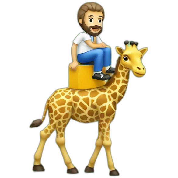 Socrates Brazil Footballer rides a Giraffe emoji