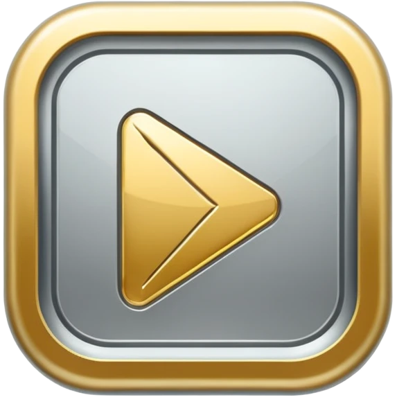 golden play button with silver edges emoji