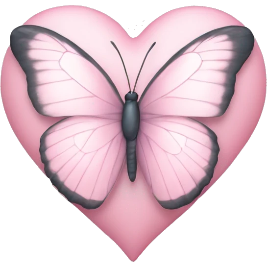 Pastell pink Heart with white Butterfly  emoji
