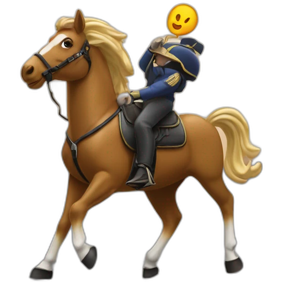 Poutine sur un cheval qui danse emoji