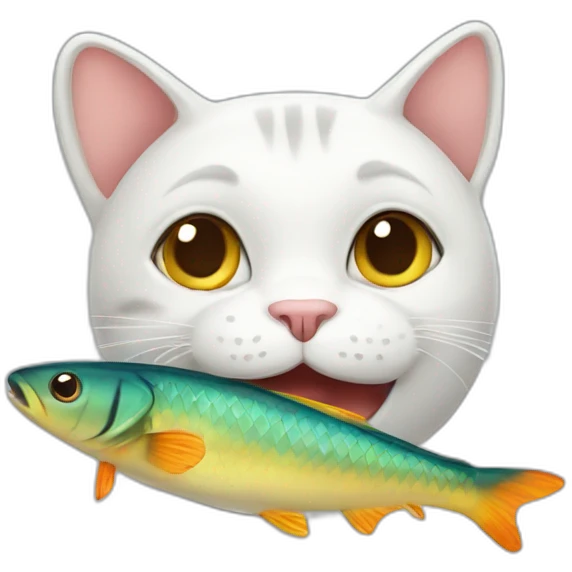Cat with fish emoji