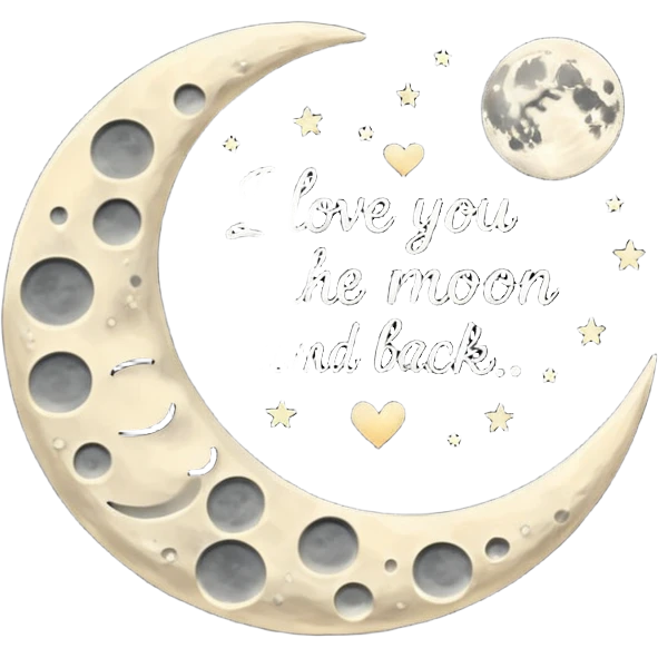 "I love you to the moon and back" exact words?
 emoji