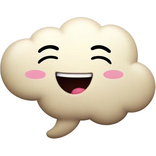 thought bubble with a cute happy cartoon face emoji
