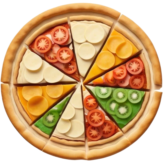 a pie chart sitting on top of a pizza  which has no other toppings emoji
