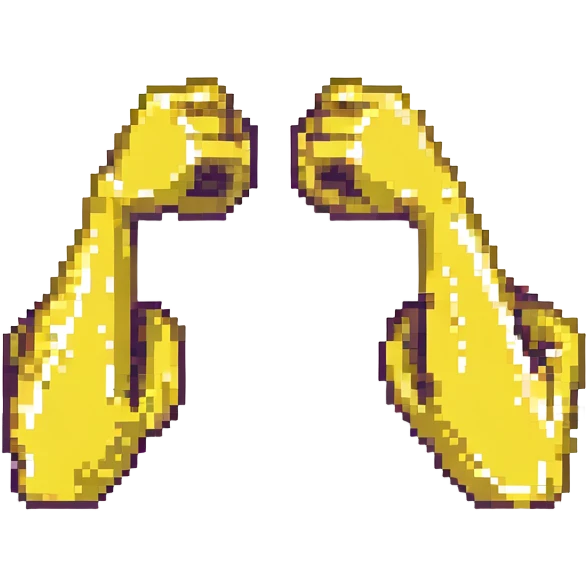 yellow biceps pixel art emoji