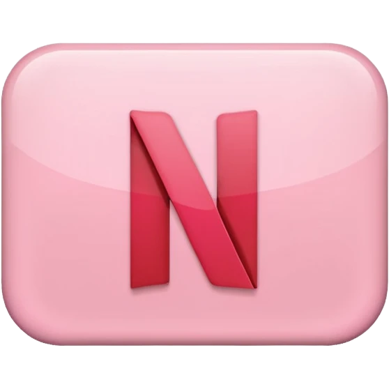 Netflix aesthetic "N" logo in pastel pink emoji