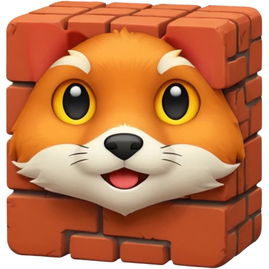 a red brick, but the outside looks like fur emoji