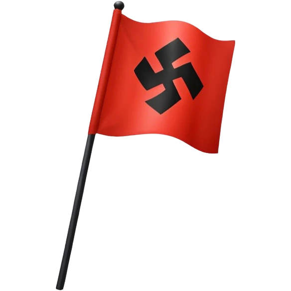 Créame un emoji de una bandera roja con un círculo blanco a un costado y una cruz dentro del circulo boanco no dentro del circulo blanco q este la cruz color negro un emoji nazi  emoji