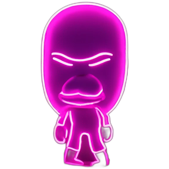 Juicy booty neon sign style man emoji