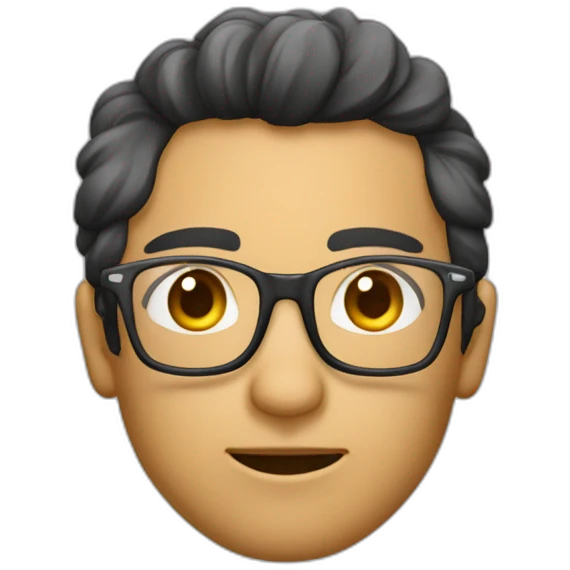 Brune avec lunettes cheveux châtains raide qui fait un clin d’œil  emoji