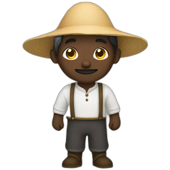 peasant with black emoji