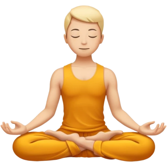 Minimalistic flat vector icon, iOS style, thin black contour on white background. Person in lotus pose with rising spiral energy above. No text, no shadows. emoji