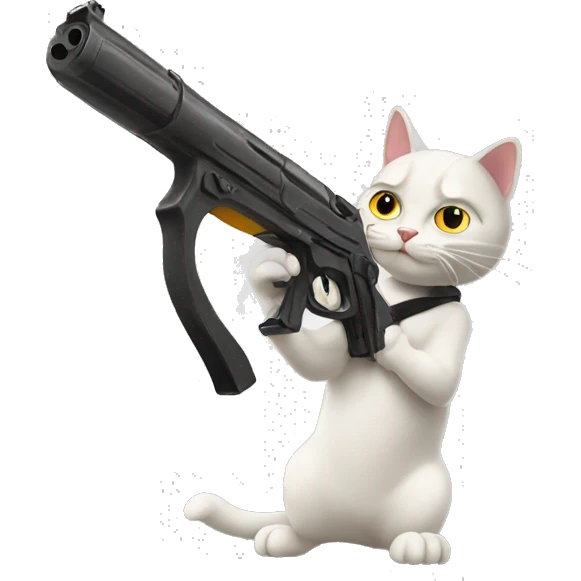 Cat with gun emoji