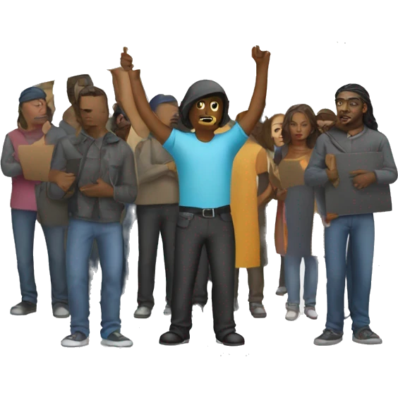people protest holding a poster in their hand emoji