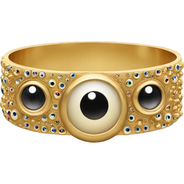 very thin gold bangle ring studded with eyeballs emoji