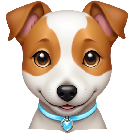 Cinematic Cute Jack Russell Terrier Portrait Emoji, Head tilted playfully and inquisitively, featuring a charming, small yet spirited body with a smooth, glossy coat, round, sparkling eyes full of delightful curiosity, and an endearing, mischievous smile, Simplified yet irresistibly adorable features, highly detailed, glowing with a warm, inviting glow, high shine, affectionate and lively, stylized with a touch of whimsical canine charm, soft glowing outline, capturing the essence of a mischievous yet lovable Jack Russell Terrier that seems as if it could scamper out of the screen into your arms! emoji