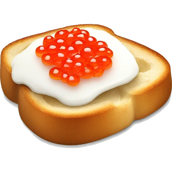 Red caviar on toast  emoji