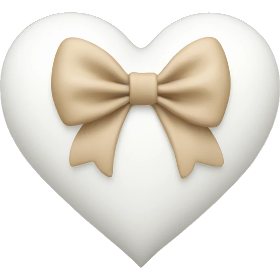 white heart with beige bow emoji