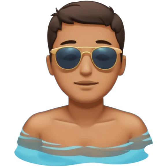 single men floating with close eyes in pool  emoji