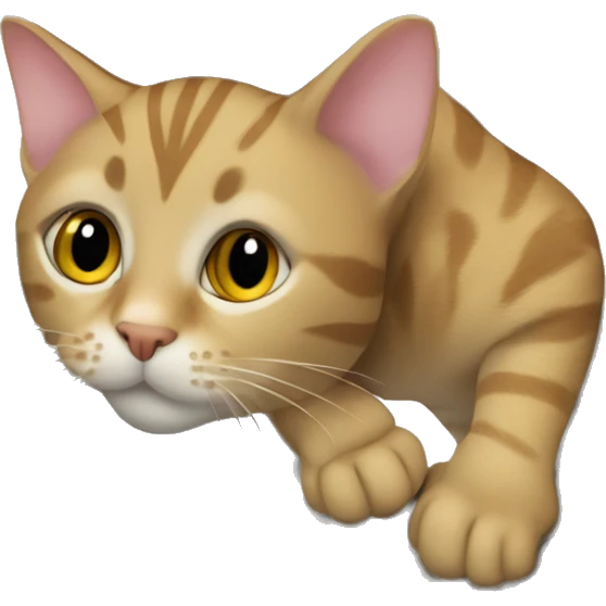 tabby cat climbing tree emoji