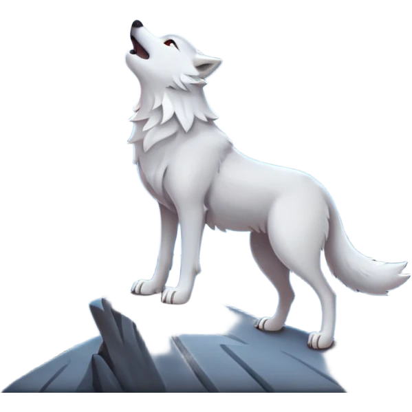white wolf howling in full moon emoji