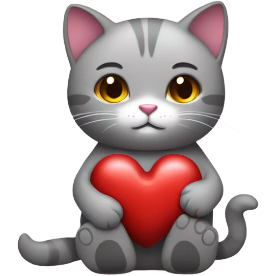 cat hugs toy heart emoji
