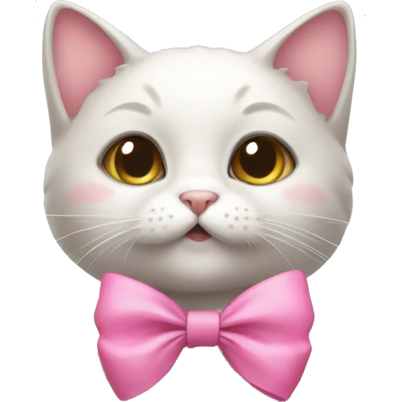 cute cat w a pink bow emoji
