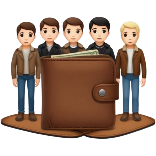 Billetera encontrada en el piso con personas al rededor personas blancas emoji