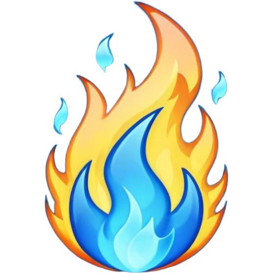 Make a classic blue fire emogi emoji
