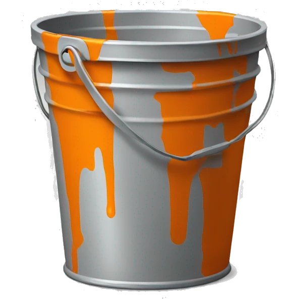 bucket with orange paint emoji