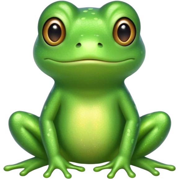 Glitter Green Frog cute emoji