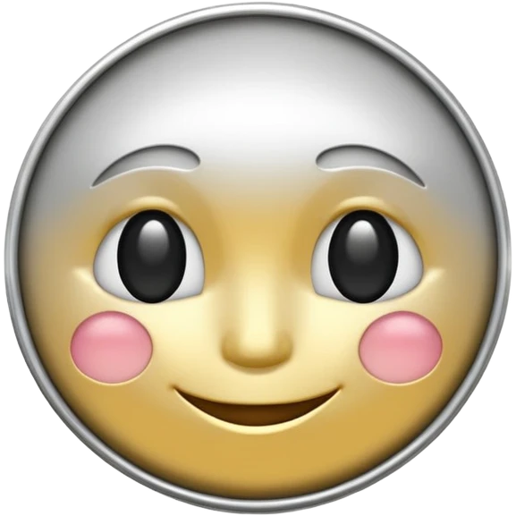 Silver coin wink face emoji