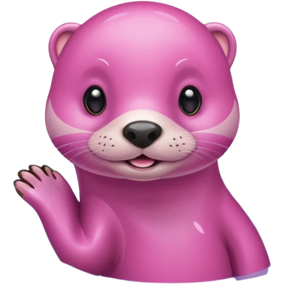 Pink otter swimming emoji