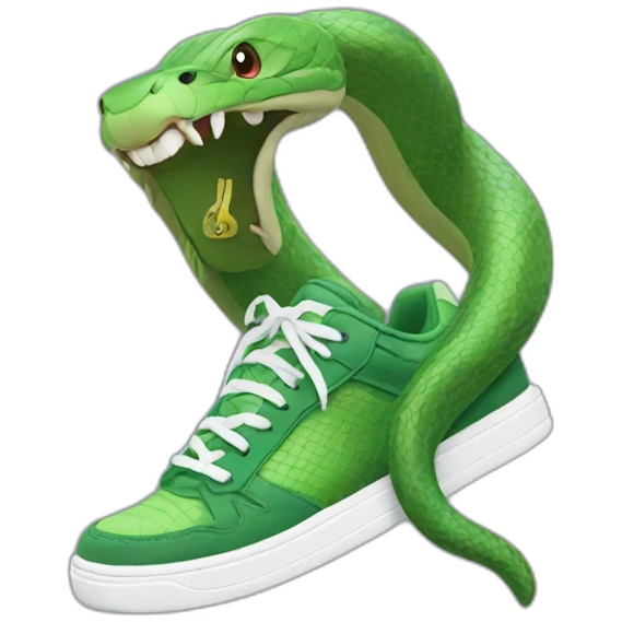Snake with sneakers emoji