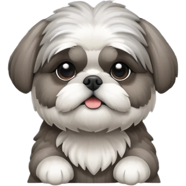 cute all grey shih tzu BEHIND A WINDOW WITH BLINDS AND PEEKING THROUGHT THE SLATS BEHIND THE WINDOW emoji